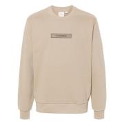 Brodert Logo Sweatshirt i Fersk Leire