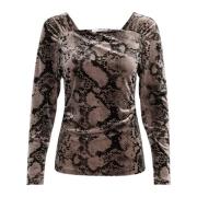 Sandy Snake Langermet Bluse