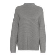 Boxy Pullover Strikkeplagg Medium Grey Melange