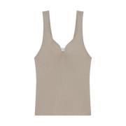 Strikket Tanktop V-Hals U-Rygg