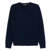 Midnight Merino Crew Brodert Genser