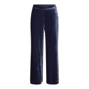 Midnight Blue Velvet Pyjama Style Pants