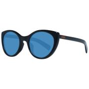 Svart Unisex Solbriller Polarized Rund Ramme