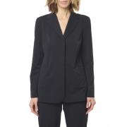 Svart Jersey Blazer med Laser-Cut Kanter