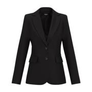 Svart Twill Stretch Blazer Jakke