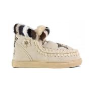 Hvit Eskimo Sneaker med Minkpels