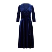 A-Line Velvet Midi Dress