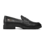 Sorte Skinn Slip-On Loafers