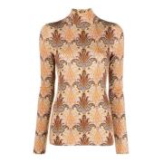 Paisley Medaljong Grafisk Turtleneck Genser