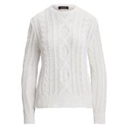 Hvit Lauren By Ralph Lauren Hvit Aran Knit Crewneck Genser