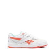 Hvit & Lava Orange Panel Sneakers