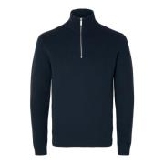 Melange Pullover med Troyer Krage