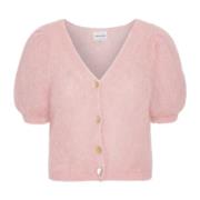 Rosa V-hals Kort Cardigan