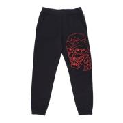 Sorte Sweatpants med Skull i Fleece