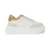 Beige Skinn Sporty Sneakers