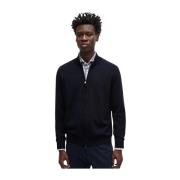 Marine Regular-Fit Ull Cardigan med Logo