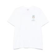 Hvit Logo Print Crew Neck T-skjorte