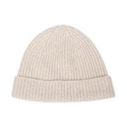 Kashmir Silke Ribbestrikket Beanie Lue