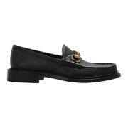 Sorte Skinn Loafer Sko