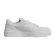 Hvite lave skinn sneakers