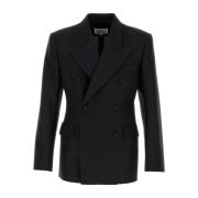 Klassisk Svart Ull Blazer