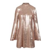 Sequin High Collar Dress