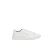 Hvite lave skinn sneakers