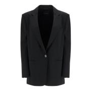 Svart Oversize Ull Blazer