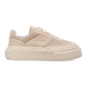 Beige Sneakers med Platåsåle