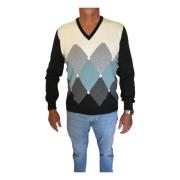 Kontrast Diamond V-Hals Sweaters