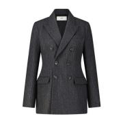 Dobbeltspent ullblazer med pinstriper