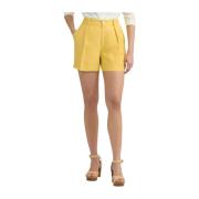 Gule plisserte shorts