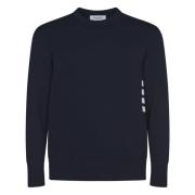 Blå Crew Neck Bomullsgenser