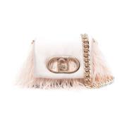 Blush Pink Foldover Chain-Strap Veske