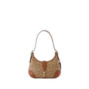 Brun Lerret Hobo Bag