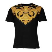 Medusa Print Bomull Crew Neck T-skjorte