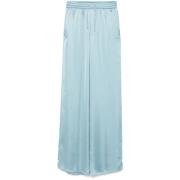 Aquamarine Blue Satin Palazzo Pants