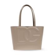 Liten Tote Bag i Beige Skinn