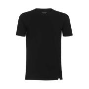 Bomull Ribbet Crew-neck T-skjorte