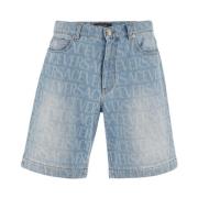 Vidbent Laser Print Denim Shorts