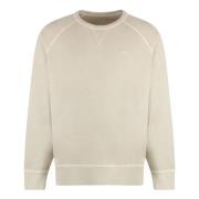 Ribbet Bomull Crew-Neck Sweatshirt