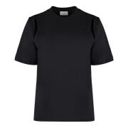 Ribbet Crew-Neck Bomull T-skjorte