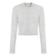 Ribbestrikket ullblandet cardigan