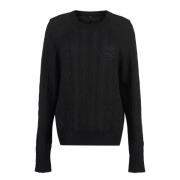 Cashmere Kabelstrikket Crewneck Genser