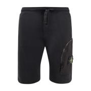 Bomull Jogger Bermuda Shorts med Lommer