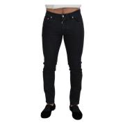 Sort Bomull Skinny Jeans