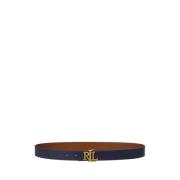 Marineblå Lauren By Ralph Lauren Navy/Lauren Tan Logo Reversible Embos...