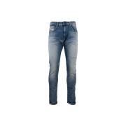 Herre Glidelås Knapp Jeans