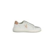 Hvite Lave-Top Polyester Sneakers