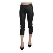 Stilig Svart Cropped Jeans